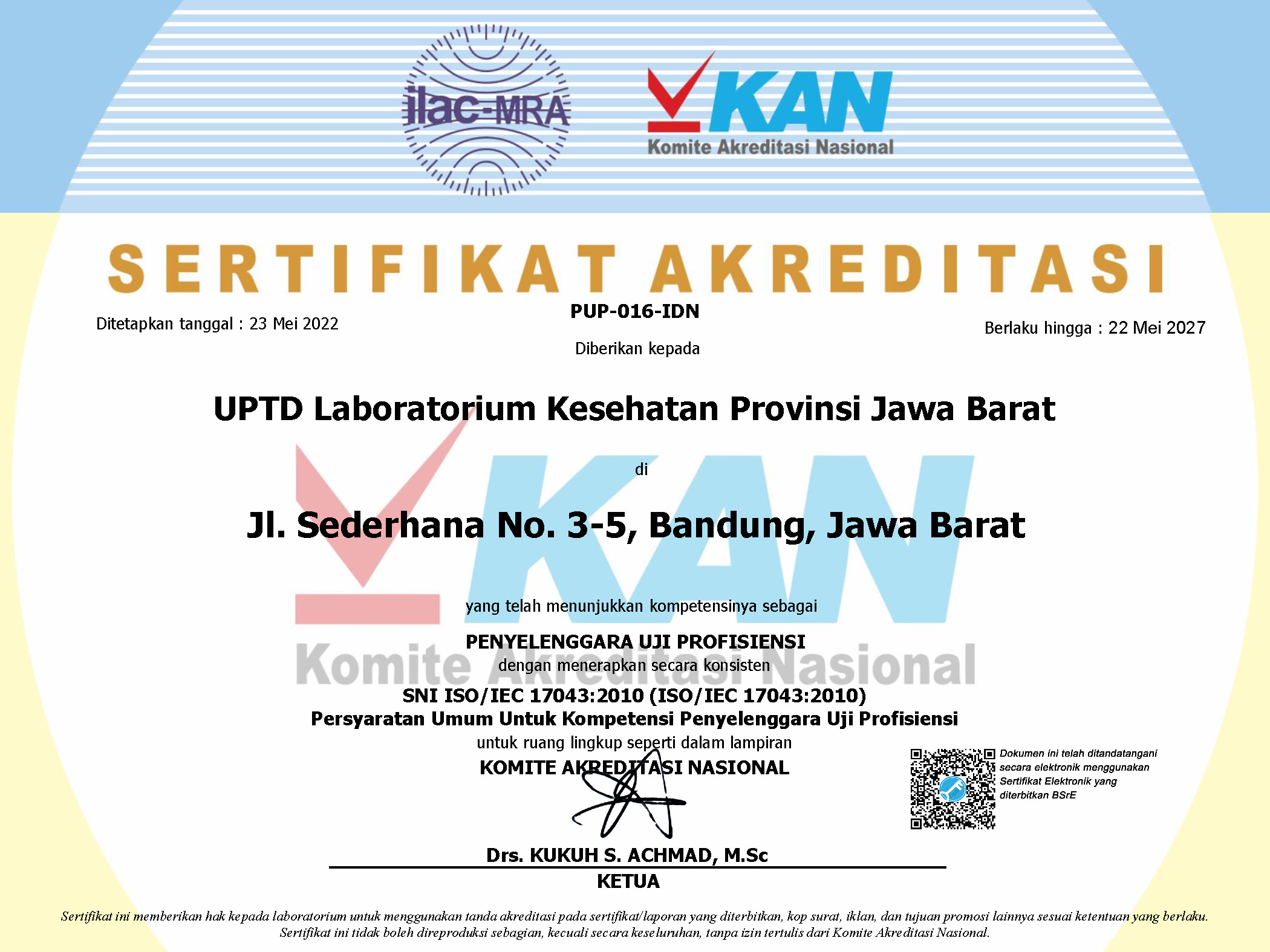 Akreditasi Penyelenggara Uji Profisiensi